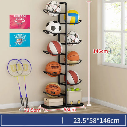 🏀 Kids Ball Storage Rack – Indoor Basketball Football Organizer 🏀