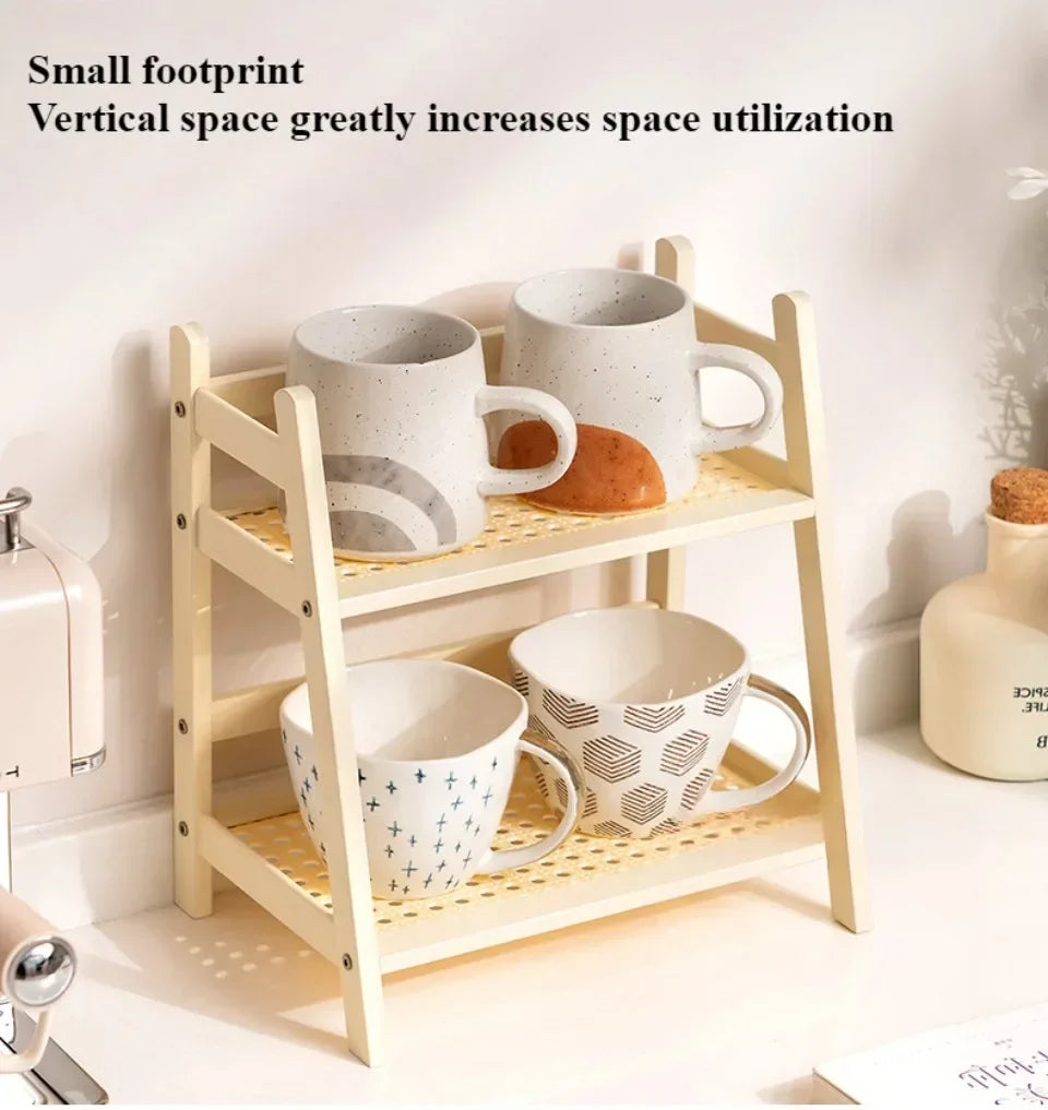 🌿 Bamboo 2-Tier Desk Shelf – Minimalist Organizer for Plants, Cups & More 🧺