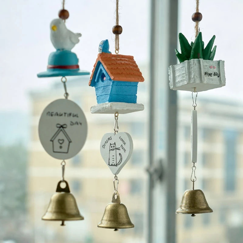 Wooden door bell Japanese wind chime home decor entrance door chime shopkeeper remind bell

