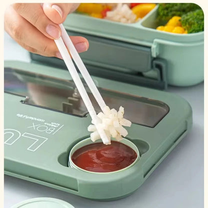 🍱 1300ML Bento Lunch Box – 4 Grid Leakproof Microwavable Set 🍱