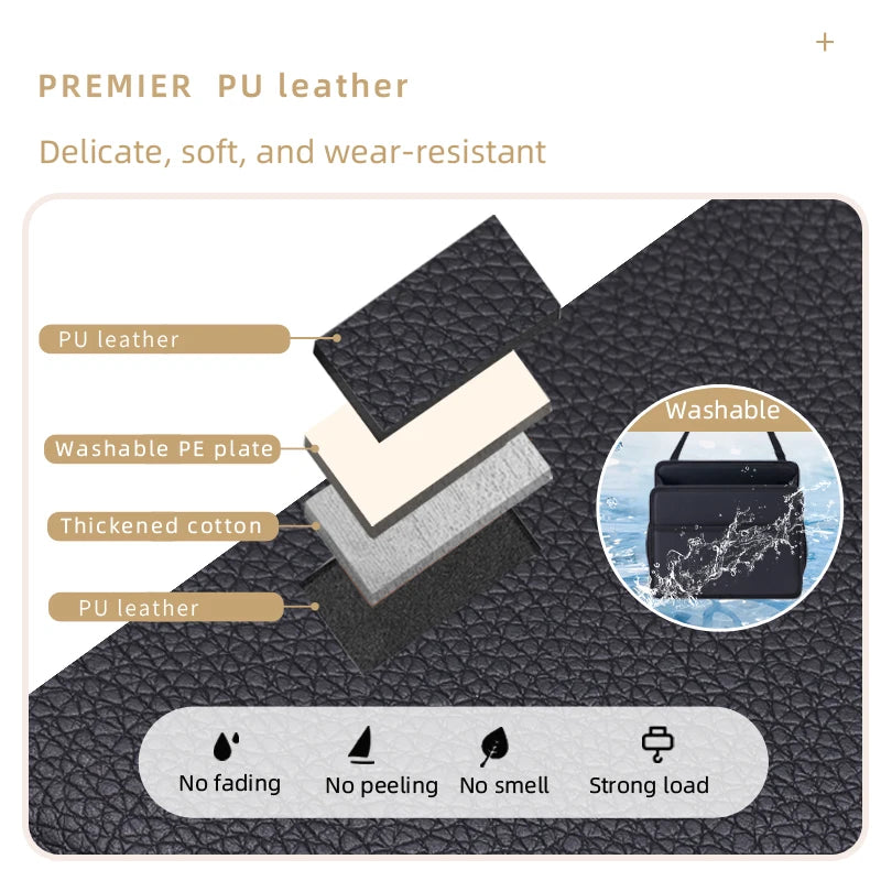Car Organizer Box – PU Leather Storage for Cups, Snacks, & More!