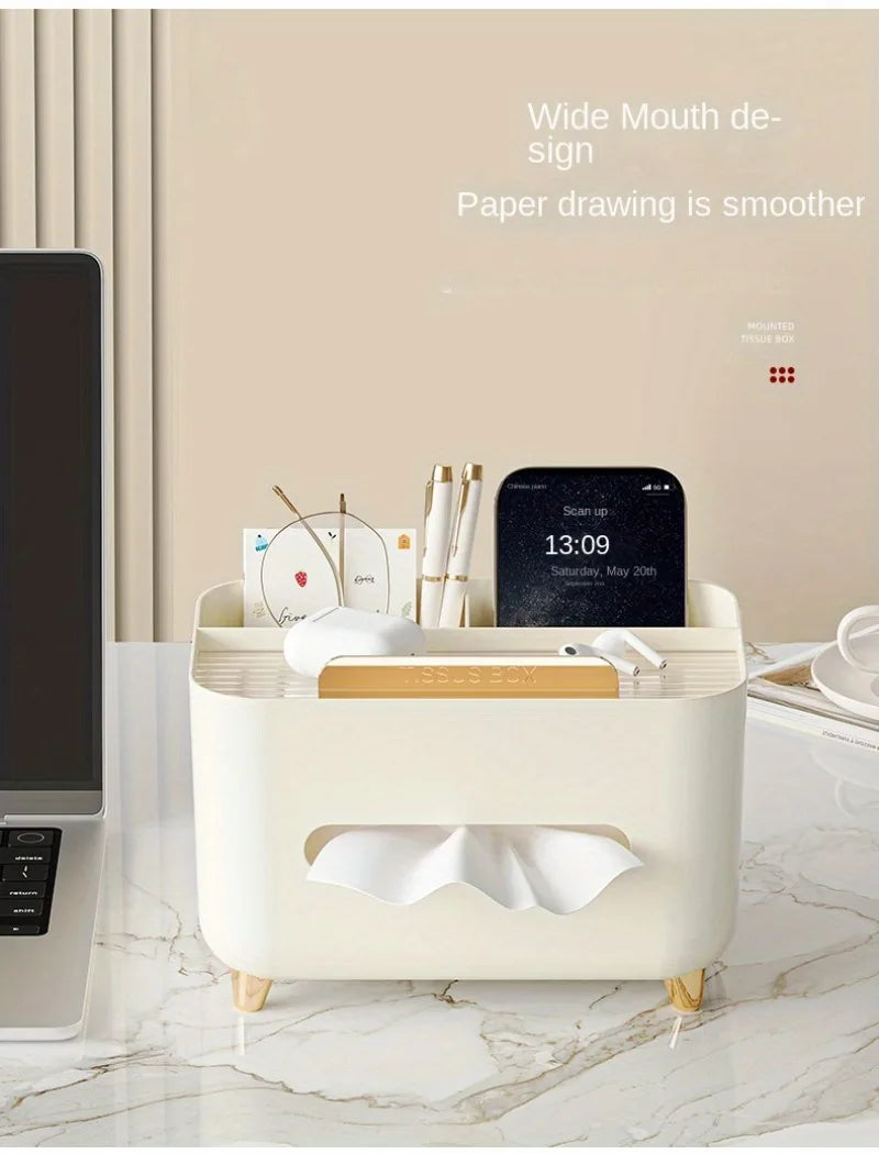 Multifunctional Tissue Box & Remote Organizer – Elegant Storage for Living Room & Coffee Table