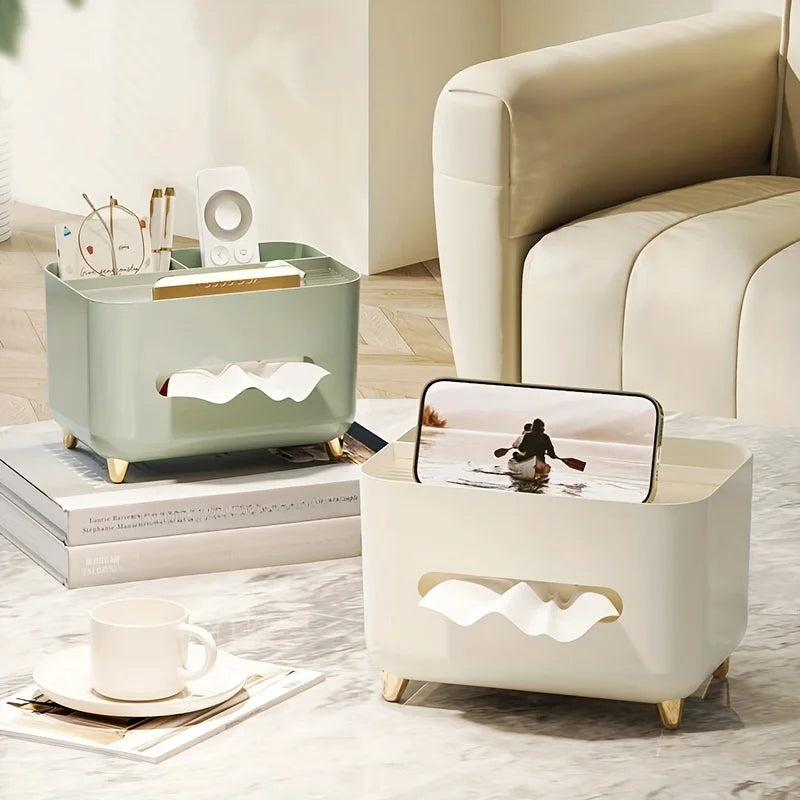 Multifunctional Tissue Box & Remote Organizer – Elegant Storage for Living Room & Coffee Table