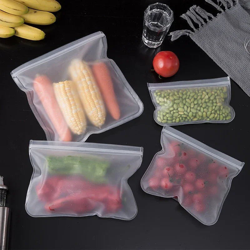 Reusable Food Storage Bags – Freezer & Ziplock Set – 1/5/10 Pcs