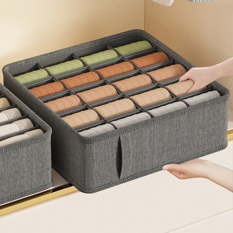 🧺 Foldable Drawer Organizer Box – 1/6/7/20-Grid Storage for Underwear, Socks & Bras
