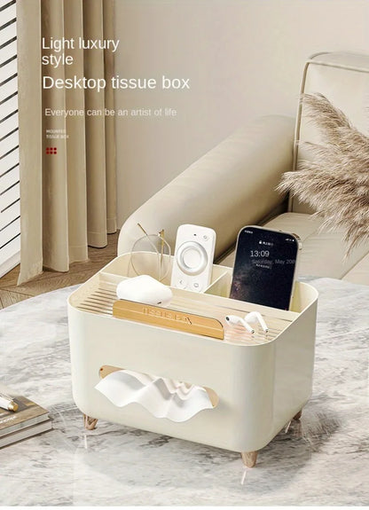 Multifunctional Tissue Box & Remote Organizer – Elegant Storage for Living Room & Coffee Table