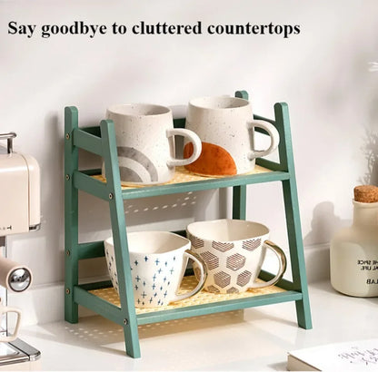 🌿 Bamboo 2-Tier Desk Shelf – Minimalist Organizer for Plants, Cups & More 🧺