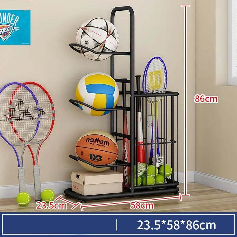 🏀 Kids Ball Storage Rack – Indoor Basketball Football Organizer 🏀
