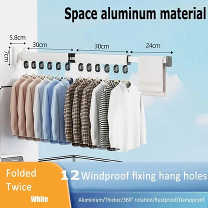 BEISHI Retractable Wall-Mount Drying Rack – Space-Saving