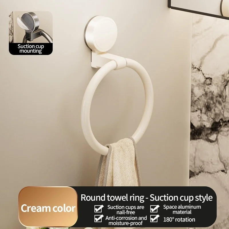 🛁 No-Drill Suction Cup Bathroom & Kitchen Towel Ring 🛁