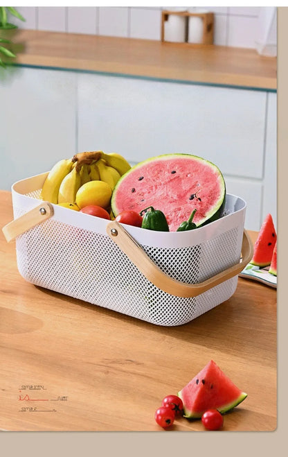 🧺 Fruit & Veggie Drain Basket – Multi-Purpose Storage for Kitchen & Home 🍎🧻