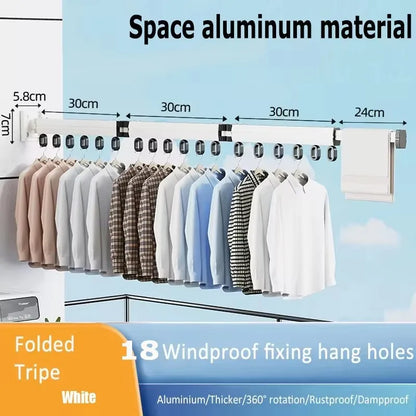 BEISHI Retractable Wall-Mount Drying Rack – Space-Saving