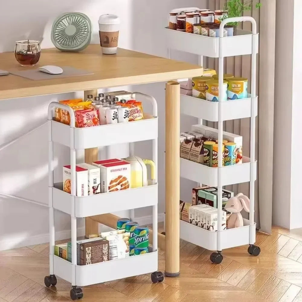 🛒 Kitchen Storage Trolley 🛁 Multi-Tier Utility Cart 🔄 Rolling Shelf Rack 📚