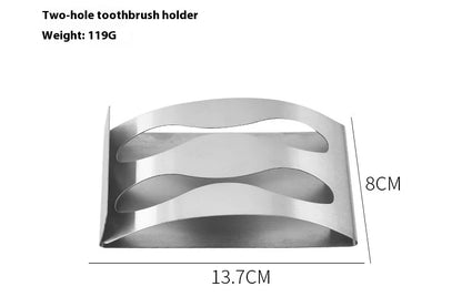 🧼 Wall Mounted Stainless Steel Toothbrush & Razor Holder – Self-Adhesive Bathroom Organizer