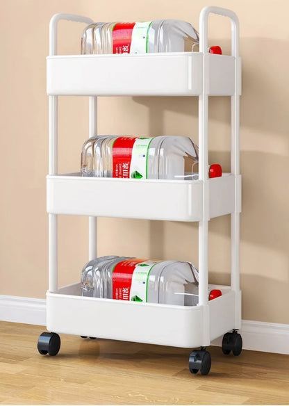 🛒 Kitchen Storage Trolley 🛁 Multi-Tier Utility Cart 🔄 Rolling Shelf Rack 📚
