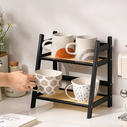 🌿 Bamboo 2-Tier Desk Shelf – Minimalist Organizer for Plants, Cups & More 🧺