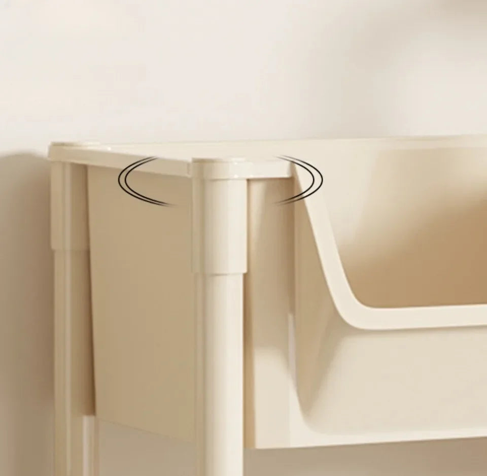 📚 5-Tier Rolling Bookshelf – Portable Corner Storage Rack with Wheels 🛋️🚚