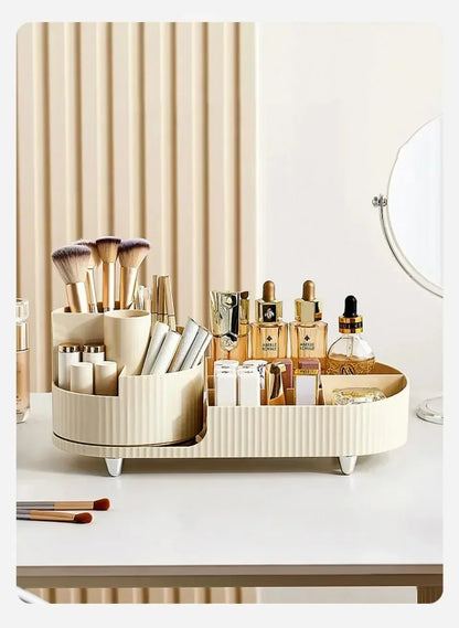 💄 360° Rotating Makeup Organizer – Large Capacity Cosmetic Storage Box 🔄