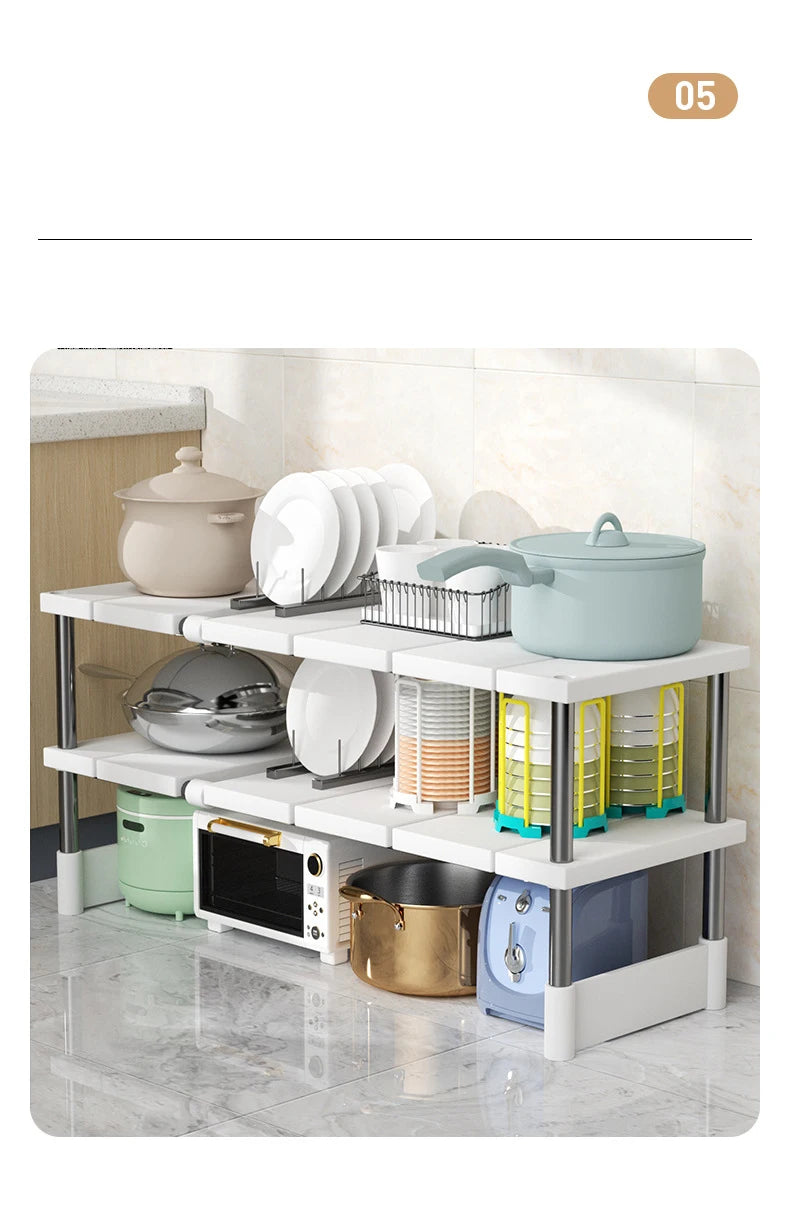 Stackable Telescopic Storage Rack – Closet & Sink Organizer