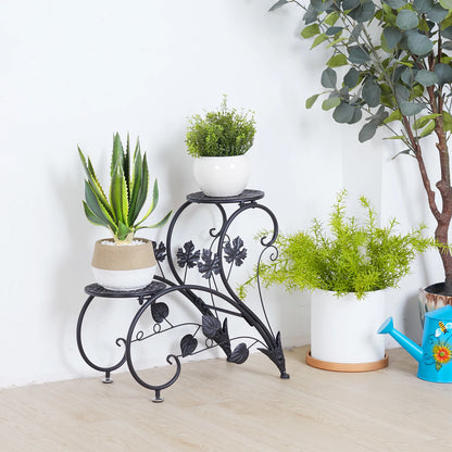 4-tier potted flower stand indoor outdoor metal plant holder display shelf garden patio
