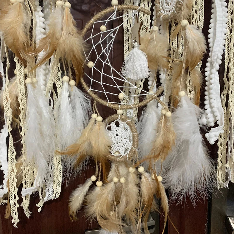 🌙 Boho Dream Catchers – 5pcs Macrame Wall Hanging Set for Home & Nursery 🌙