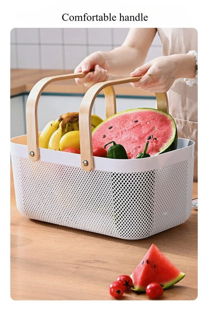 🧺 Fruit & Veggie Drain Basket – Multi-Purpose Storage for Kitchen & Home 🍎🧻