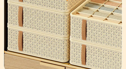 👕 Foldable Multi-Grid Underwear & Sock Organizer – Sturdy Non-Woven Drawer Storage Box