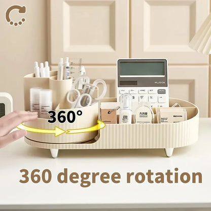 💄 360° Rotating Makeup Organizer – Large Capacity Cosmetic Storage Box 🔄
