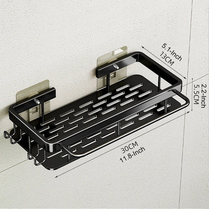 🛁 No-Drill Wall Mounted Bathroom Shelf – Aluminium Corner Storage Rack for Shower, Kitchen, & Toiletries