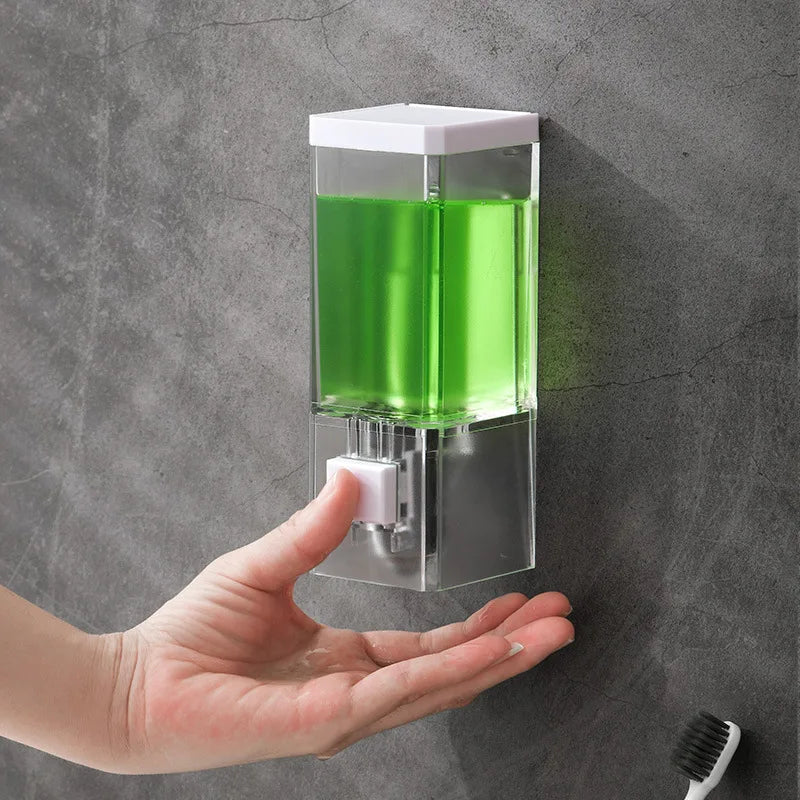 🧼 Wall-Mounted Manual Soap Dispenser – No-Drill Press Bottle for Bathroom & Kitchen 🖐️