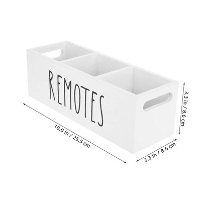 Wooden Remote Control Holder – Farmhouse Storage Box for Bedside, Living Room, Office