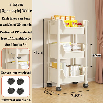 📚 5-Tier Rolling Bookshelf – Portable Corner Storage Rack with Wheels 🛋️🚚