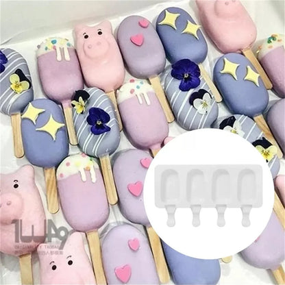 🍦 Silicone Popsicle Molds Set – 3pcs with Wooden Sticks 🍦
