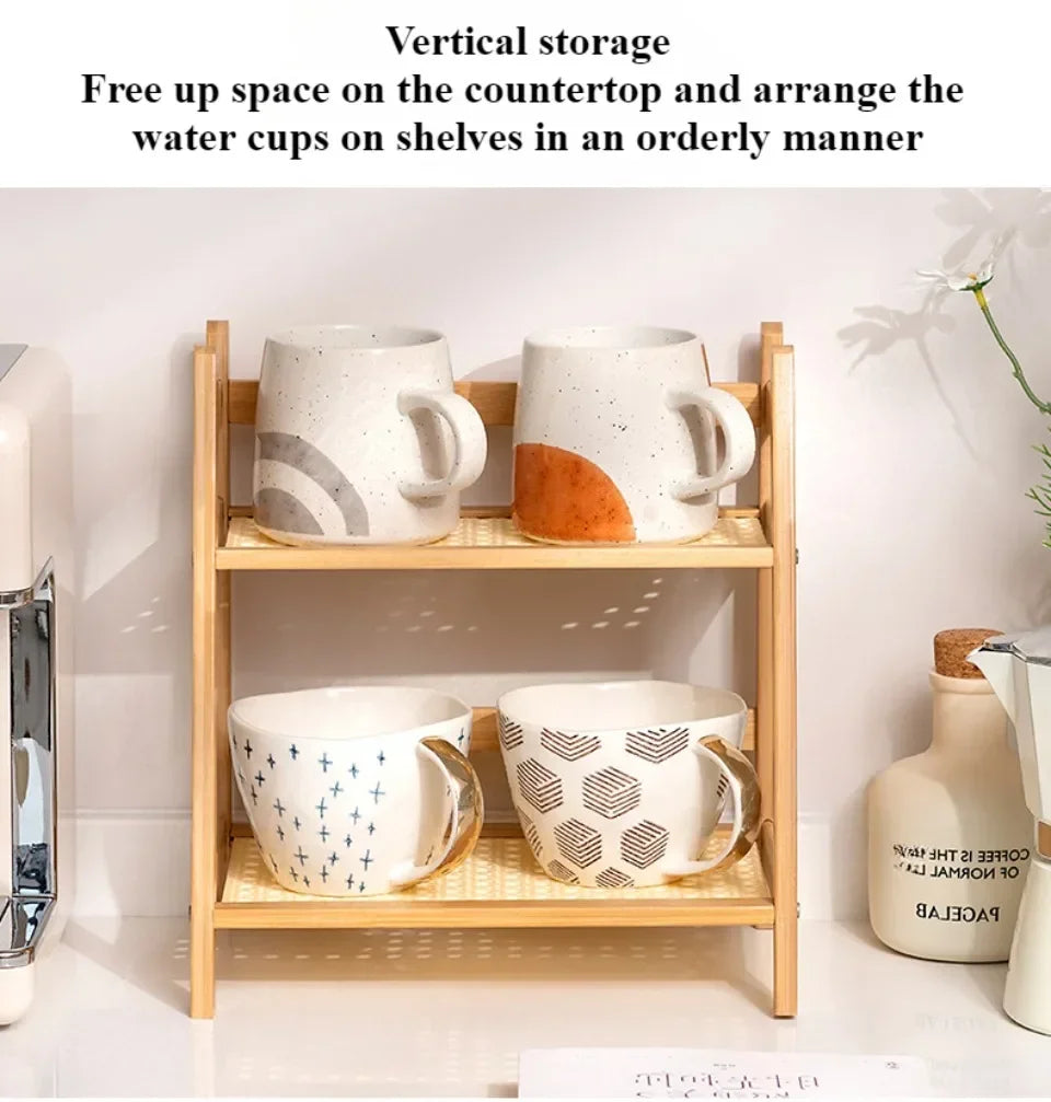 🌿 Bamboo 2-Tier Desk Shelf – Minimalist Organizer for Plants, Cups & More 🧺