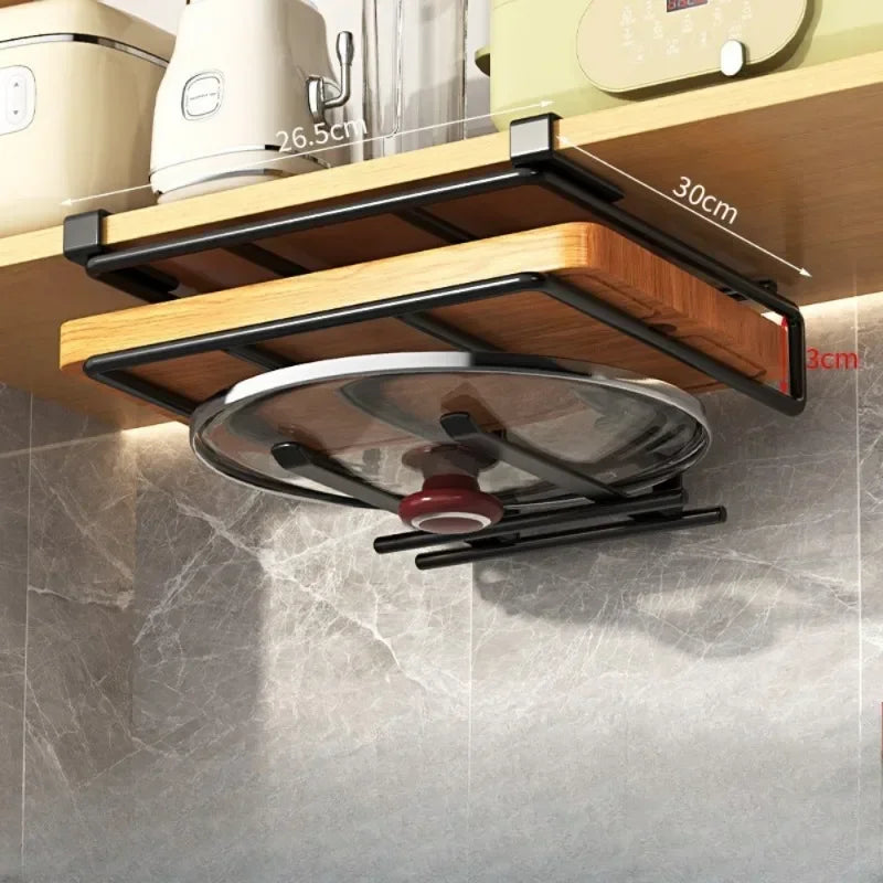 🧻 Kitchen Hanging Rack 🥄 Paper Towel + Pot Lid + Cutting Board Shelf 🧺