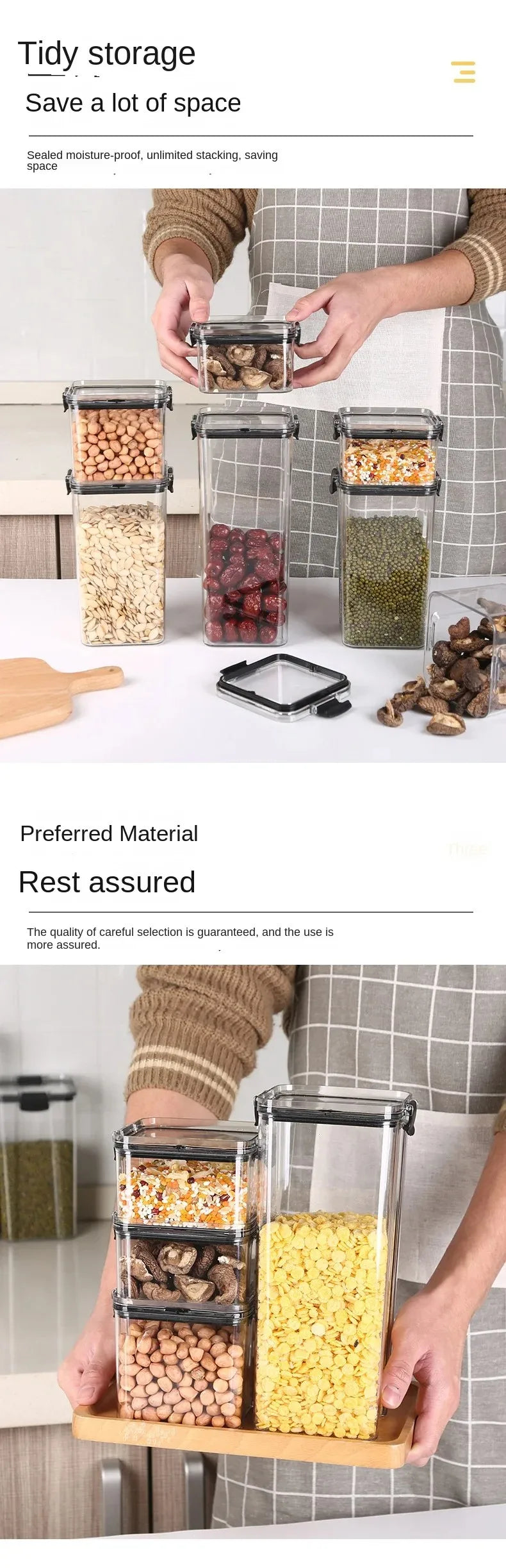 🍽️ Stackable Airtight Food Storage Containers | Clear Kitchen Pantry Boxes 🧂