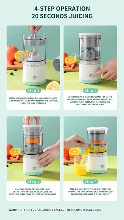 USB Rechargeable Citrus Juicer – Portable & Automatic Fruit Squeezer
