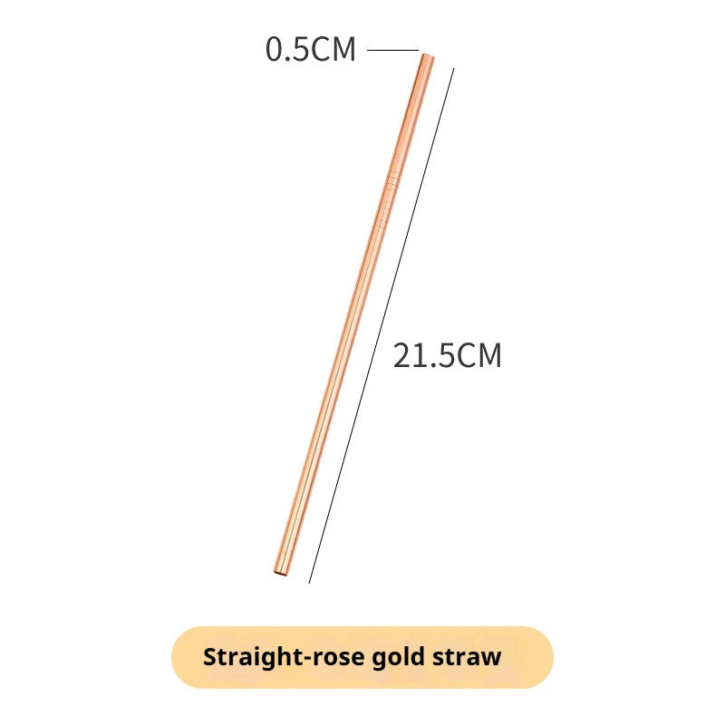 🥤 Stainless Steel Straws – Reusable Colorful Set with Brush 🥤