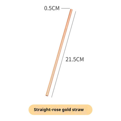 🥤 Stainless Steel Straws – Reusable Colorful Set with Brush 🥤