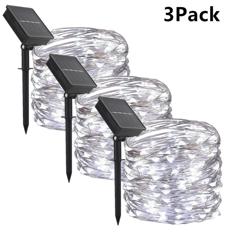 ✨ Solar LED Fairy String Lights – Outdoor Waterproof Garland for Garden & Party ✨