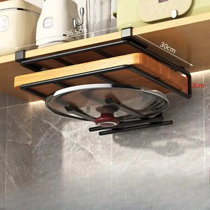 🧻 Kitchen Hanging Rack 🥄 Paper Towel + Pot Lid + Cutting Board Shelf 🧺