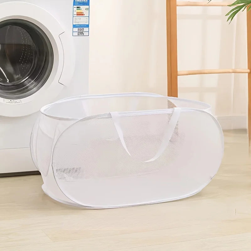 🧺 Foldable Mesh Laundry Hamper – Organise Dirty Clothes in Style! ♻️