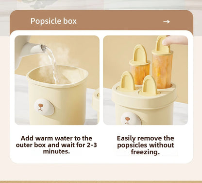 🍧 4-Grid Silicone Popsicle Molds – BPA-Free Reusable Ice Cream Maker for Kids & Adults 🍦