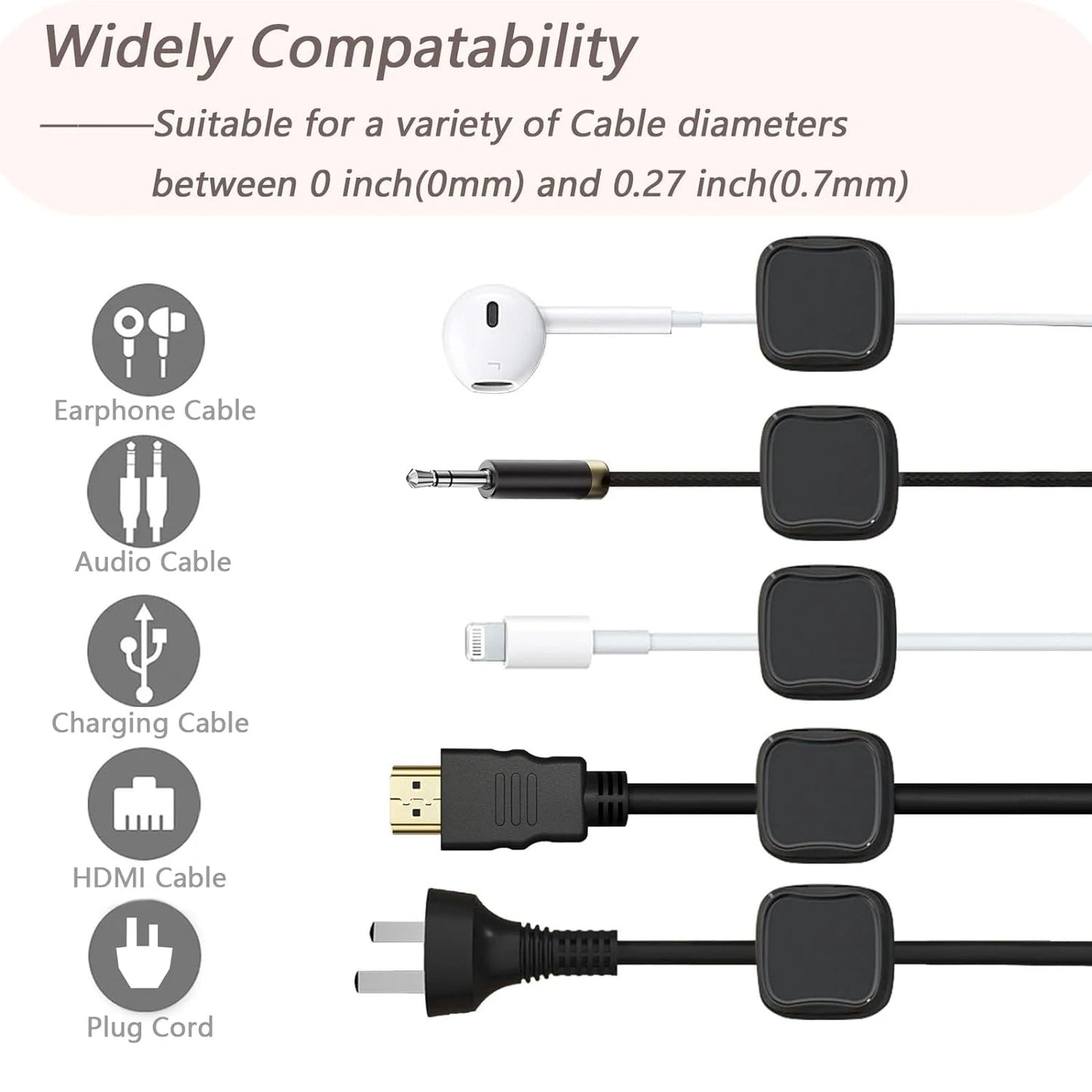 📎 6/12/18pcs Magnetic Cable Organizer – Reusable Cord Clip for Desk, Wall & Kitchen