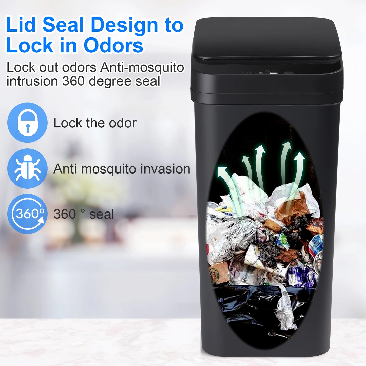 Touchless Sensor Trash Can 12L x2 – Slim Motion Lid