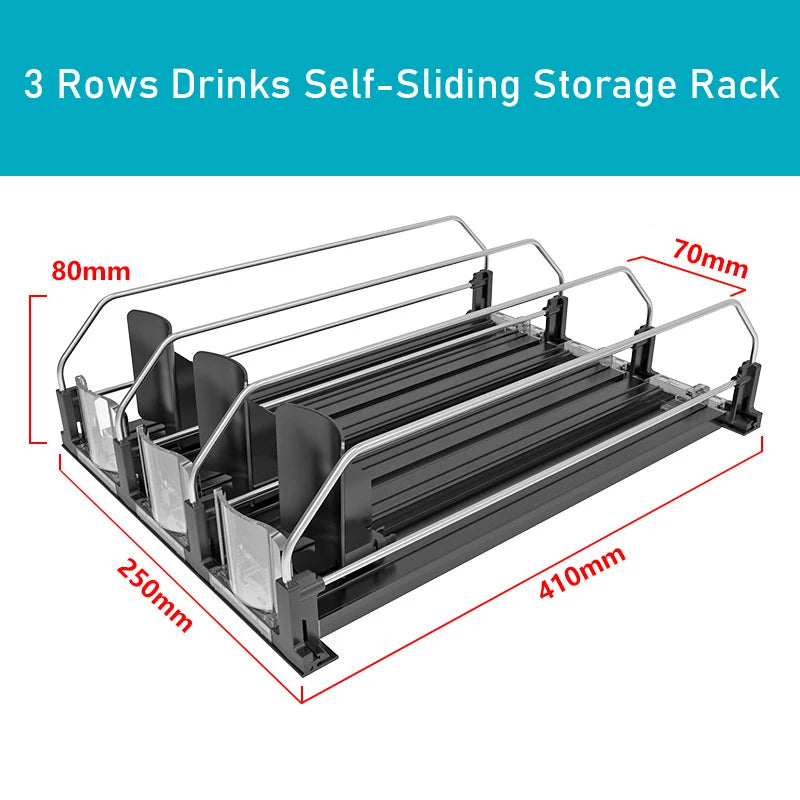 Self-Sliding Can Dispenser – Adjustable Fridge Drink Organizer