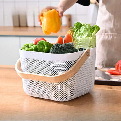 🧺 Fruit & Veggie Drain Basket – Multi-Purpose Storage for Kitchen & Home 🍎🧻