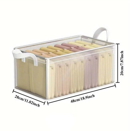 Transparent Drawer Organizer – Foldable Storage Box for Clothes & More