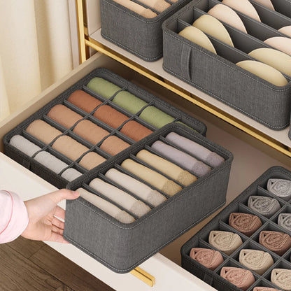🧺 Foldable Drawer Organizer Box – 1/6/7/20-Grid Storage for Underwear, Socks & Bras
