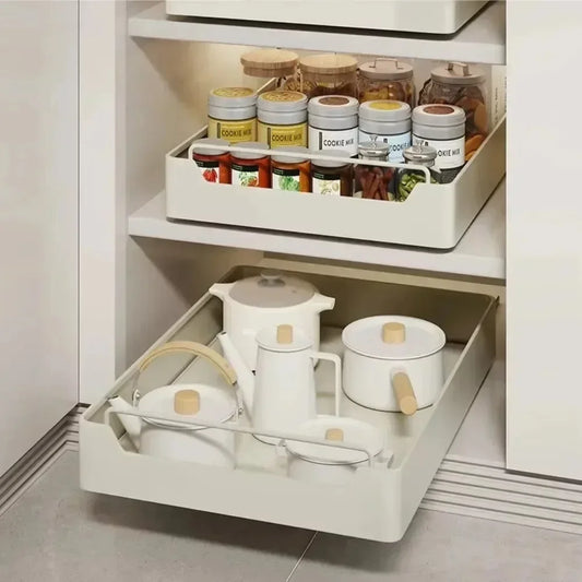 🛠️ Pull-Out Drawer Rack for Kitchen 🚪✨ Space-Saving Slide Organizer 🍽️